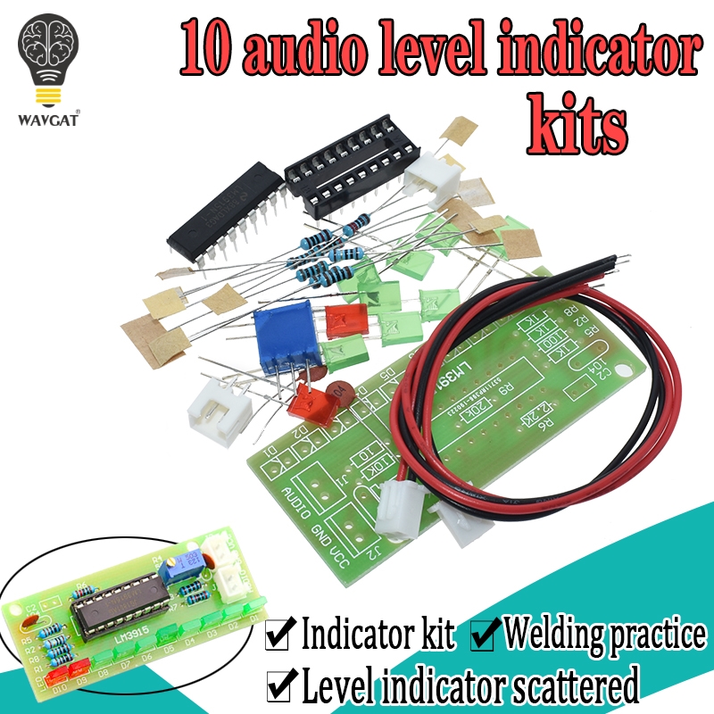 Diy Audio Electronics Kit - مجموعة تحليل طيف الصوت LM3915 DC