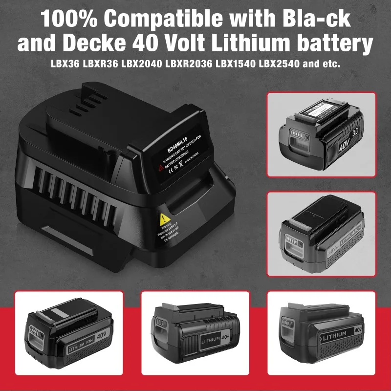 محول بطارية BD40MIL18، مناسب ل - مراجعة Black+Decker Tool Cordless وسعره