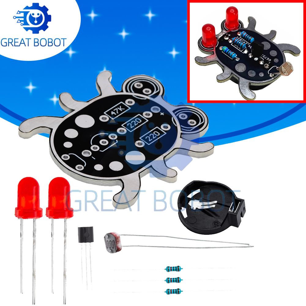طقم لحام مصباح LED يعمل بالضوء - مراجعة Diy Electronics Learning Kit وسعره