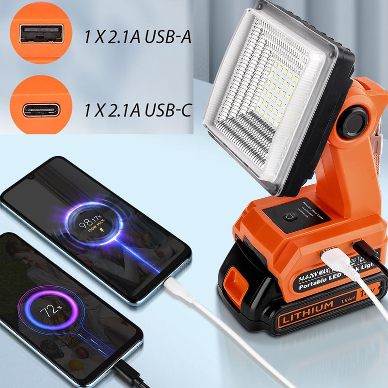 مصباح عمل ليد مصباح لأسود و دي - مراجعة Black+Decker Tool Cordless وسعره