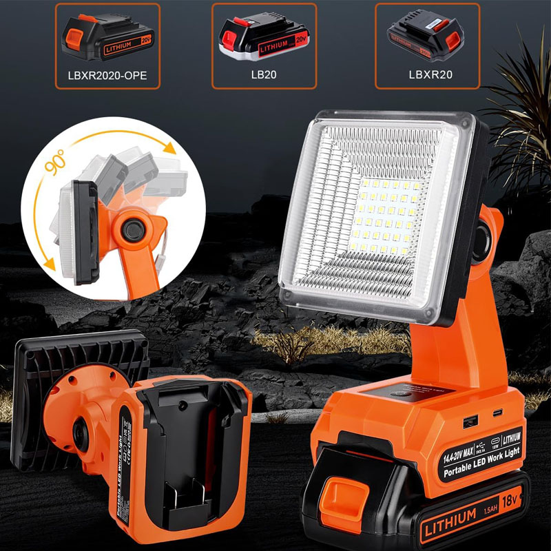 مصباح عمل ليد مصباح لأسود و دي - مراجعة Black+Decker Tool Cordless وسعره