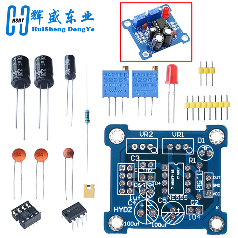 NE555 مولد نبضات نبض كاتب دورة - مراجعة Diy Audio Electronics Kit وسعره